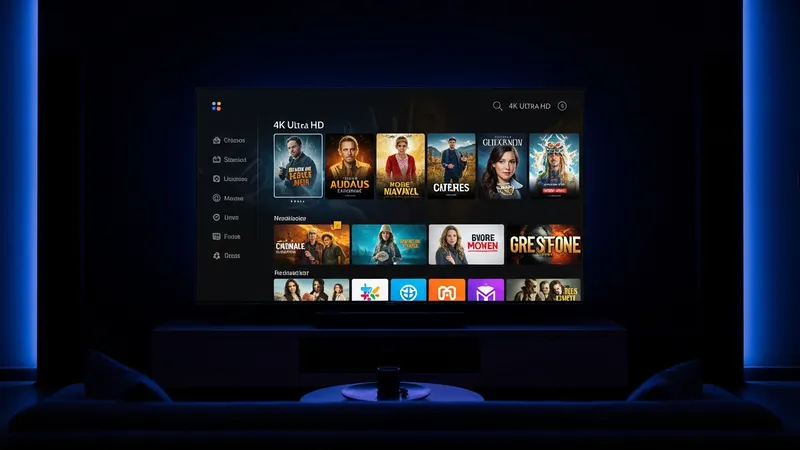 Abonnement IPTV 4K Ultra HD Smart TV interface streaming